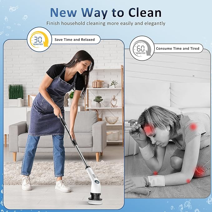 Yesayce 8pcs Electric Spin Scrubber Replacement Brush Heads, Extra Brushes Kit for Bathroom Floor Tile, Bathtub, Glass, Car, Kitchen Cleaning