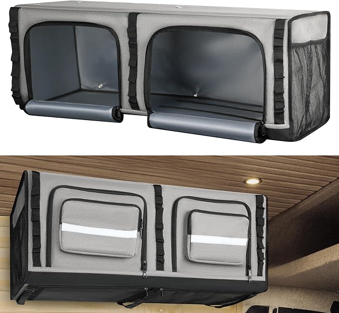 36" RV Overhead Soft-Sided Storage Cabinet,Gray