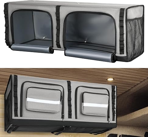 36" RV Overhead Soft-Sided Storage Cabinet,Gray