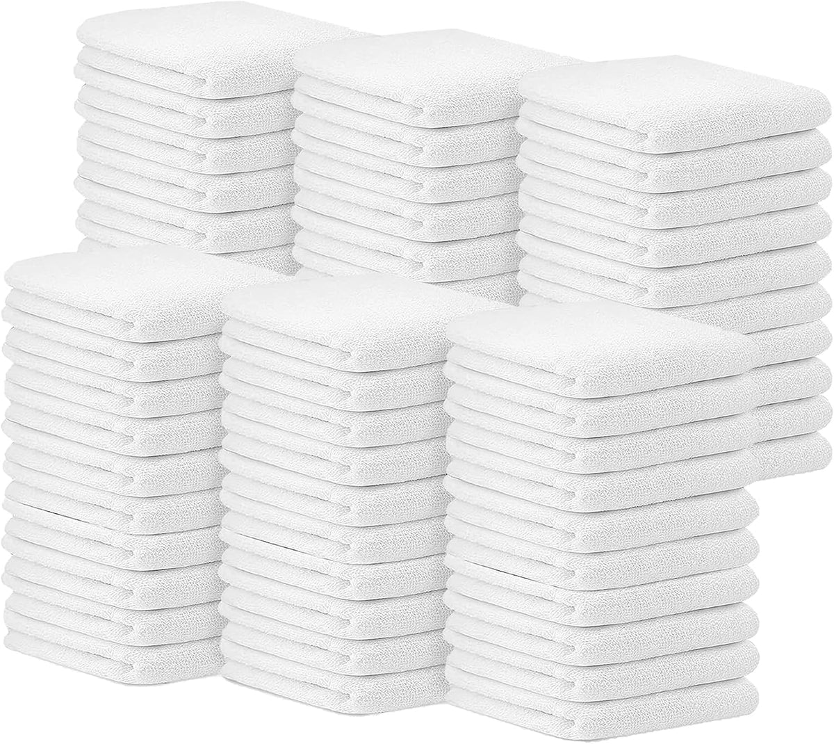 Bar Towels (Pack of 60) Size 14x17 Inches – 100% Cotton, Absorbent and Reusable Cleaning Rags, Multipurpose Cleaning Towels, Terry Cloth Rags, Durable Shop Rags (White)