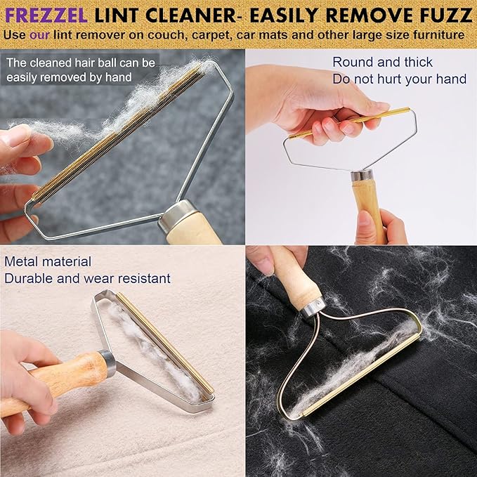 Pack of 2 Pet Hair Remover, Ultimate Dog and Cat Hair Removal Tool for Couch, Carpet, Car Upholstery, Rugs, Clothes and Cashmere Coats - Proven Effectiveness with Every Swipe!