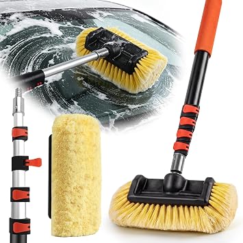 12FT Car Wash Brush with Long Handle,Car Clean Kit with 12in Soft Brush