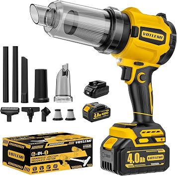 6-in-1 Cordless Car Vacuum, 40V 4000mAh Car Vacuum Cleaner High Power, 50KPA Suction & Blower, 700W Brushless Car Vacuum