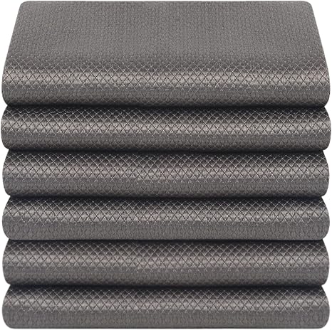 SINLAND Microfiber Glass Cleaning Cloth Streak Free Magic Towels Grey