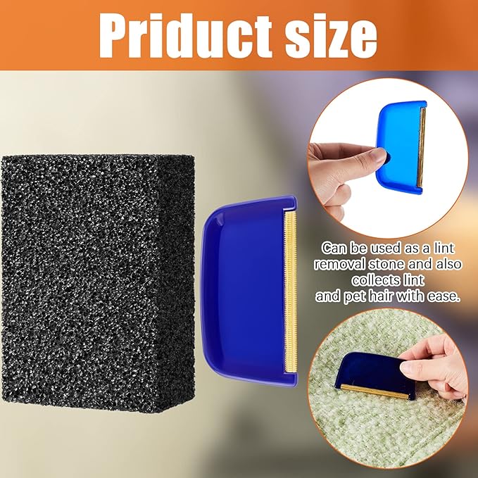 4 Pcs Sweater Pill Remover Fuzz Defuzzer Remover Stone Lint Remover Tools for Sweater Pilling Removal Fuzz Lint Remover, Black, 3.9 x 2.8 x 1.6 Inch