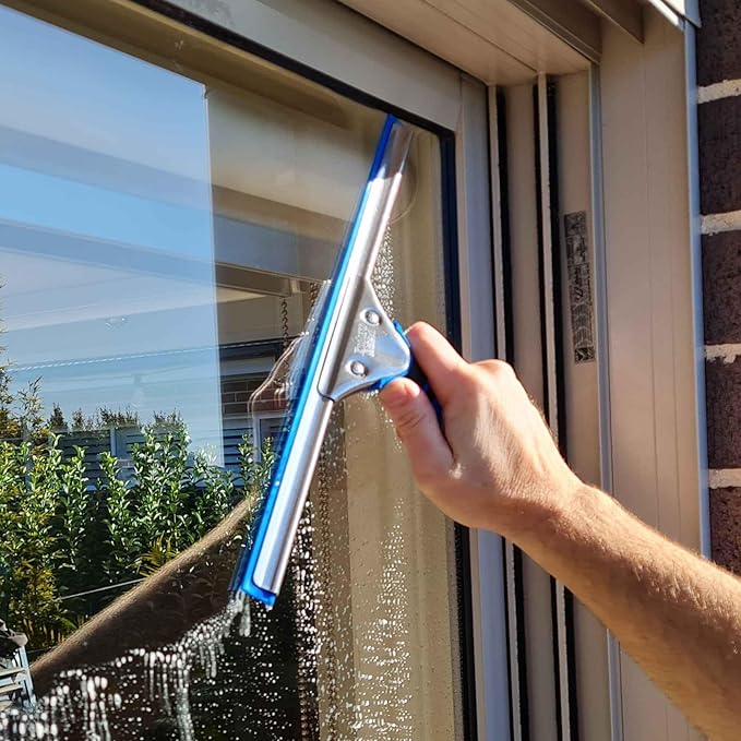 Professional Squeegee - Premium Quality Silicone Rubber Blades with Ergonomic Handle for Streak-Free Cleaning - Perfect for Windows, Shower Doors, and Railings