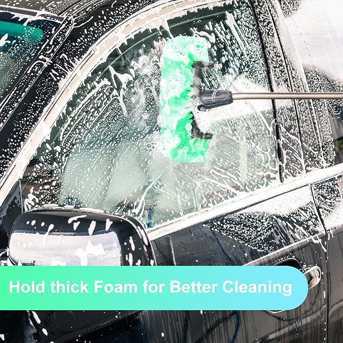 Tanlade 2 Pcs Car Wash Brush Head with Soft Detailing Bristle Flow Through Car Cleaning Brush Exterior Wash Equipment for Auto Truck RV Boat Camper(12 Inch,Green)