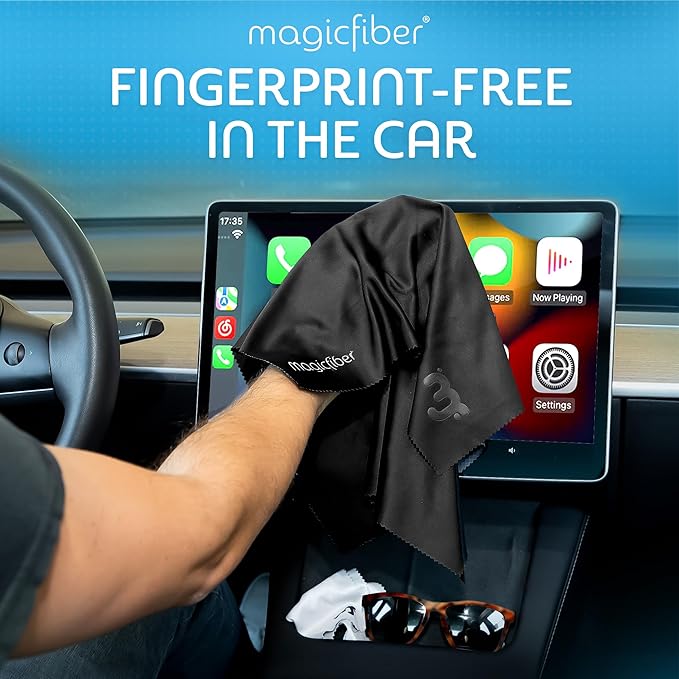 MagicFiber Extra Large Microfiber Cleaning Cloth - Premium Cloth for TV Screens, Windows, Mirrors, Glasses, Lenses, VR, Computers, Monitors, & More