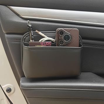 Car Seat Side Pocket Organizer for Car Doors and Consoles, Black