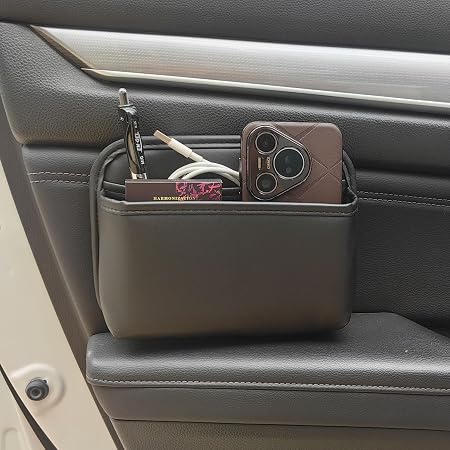 Car Seat Side Pocket Organizer for Car Doors and Consoles, Black