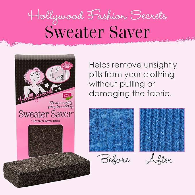 Hollywood Fashion Secrets Sweater Saver Brick - Effective Pill Remover for Clothing
