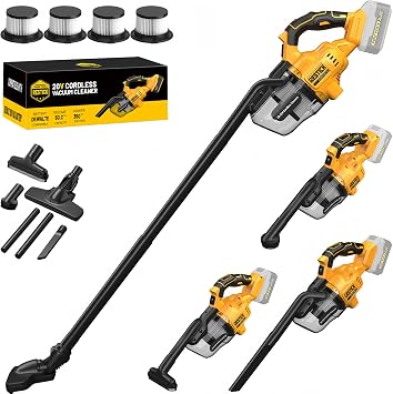 5-in-1 Handheld Vacuum Cordless for Dewalt 20V Battery (No Battery), 50kPa Strong Suction Car Vacuum with 350W Brushless