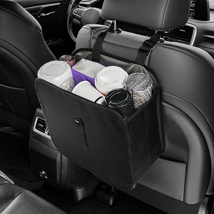Amiss Foldable Car Trash Can, Collapsible Garbage Bag for Car, Hanging Waterproof Leakproof Trash Can Storage Bag, Autom