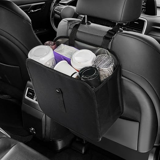 Amiss Foldable Car Trash Can, Collapsible Garbage Bag for Car, Hanging Waterproof Leakproof Trash Can Storage Bag, Autom