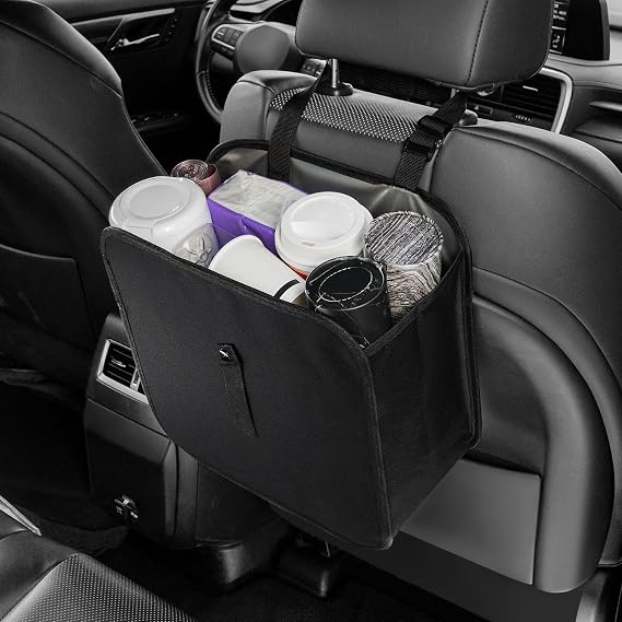 Amiss Foldable Car Trash Can, Collapsible Garbage Bag for Car, Hanging Waterproof Leakproof Trash Can Storage Bag, Autom