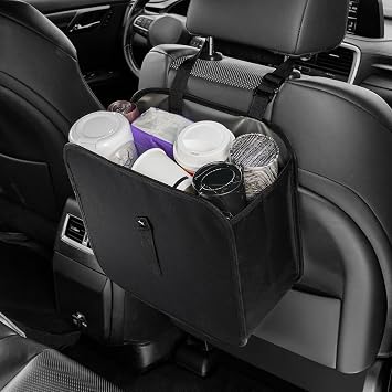 Amiss Foldable Car Trash Can, Collapsible Garbage Bag for Car, Hanging Waterproof Leakproof Trash Can Storage Bag, Autom