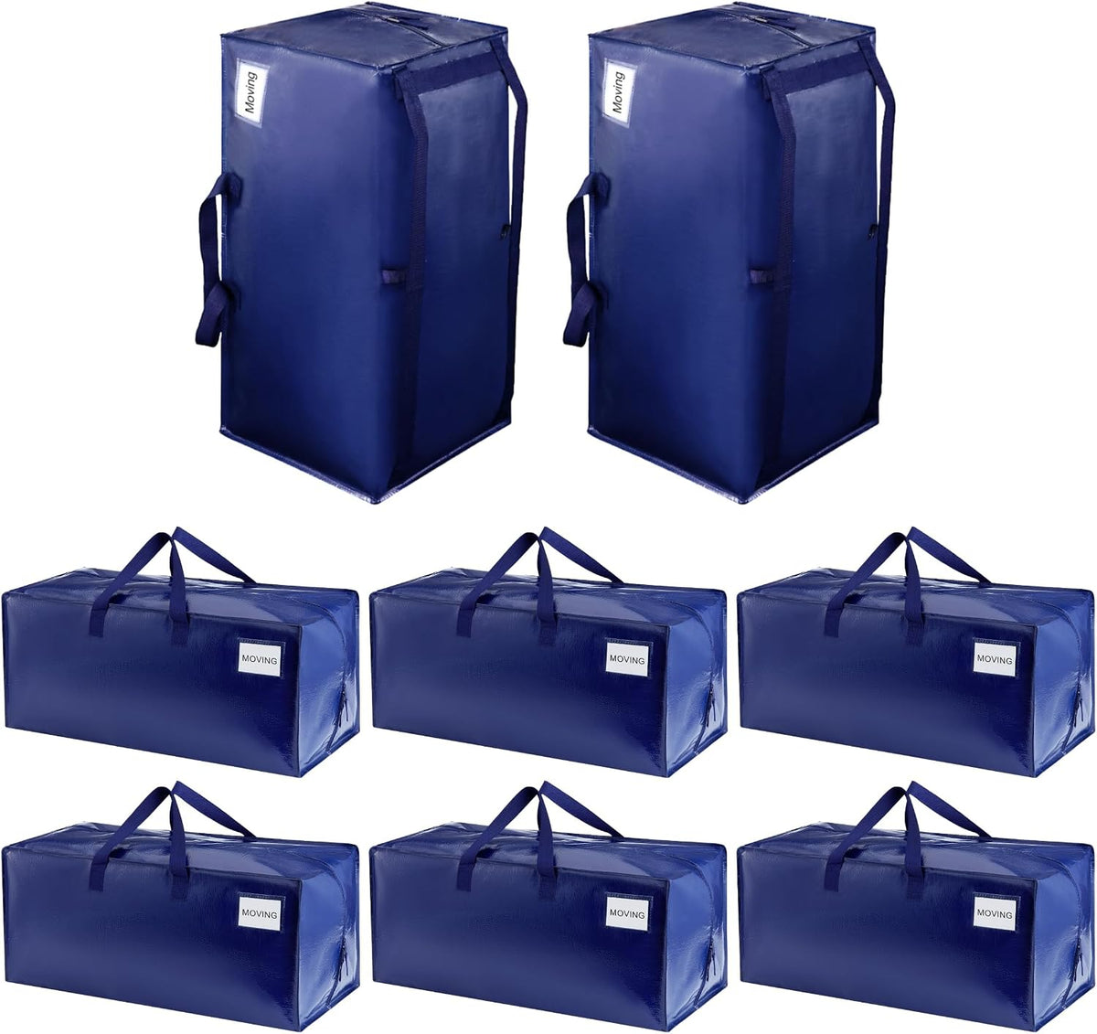 8 Pack Heavy Duty Moving Bags with Backpack Straps, Zippers & Handles, Extra Large Packing Bags for College Dorm Essentials, Moving Supplies Alternative to Cardboard Moving Boxes