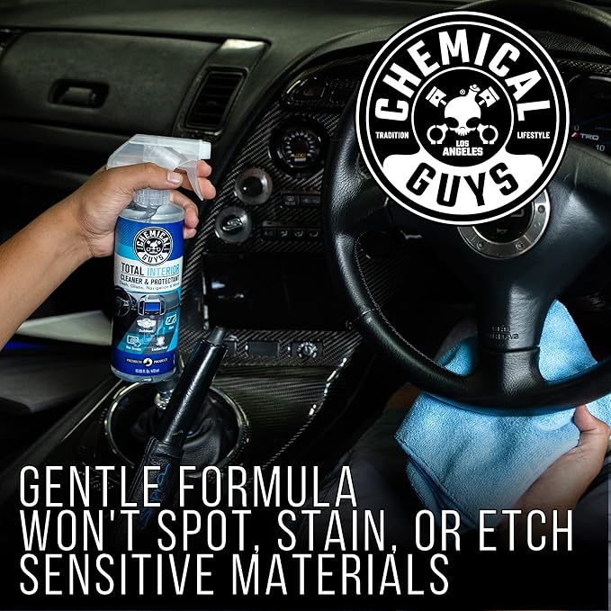 Chemical Guys Total Interior Cleaner & Protectant – Chemical Guys Interior Cleaner, Cleans & Protects Leather, Vinyl, Plastic, Rubber, Glass with a Streak-Free Finish — 16 Fl Oz (Pack of 2)