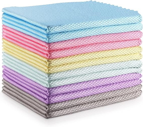Streak Free Window Cleaning Cloth Miracle Microfiber Cloths for Glass,Kitchen,Counter,Mirror Lint Free Dish Drying Cloth