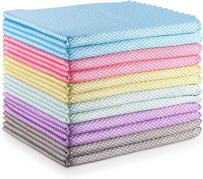 Streak Free Window Cleaning Cloth Miracle Microfiber Cloths for Glass,Kitchen,Counter,Mirror Lint Free Dish Drying Cloth