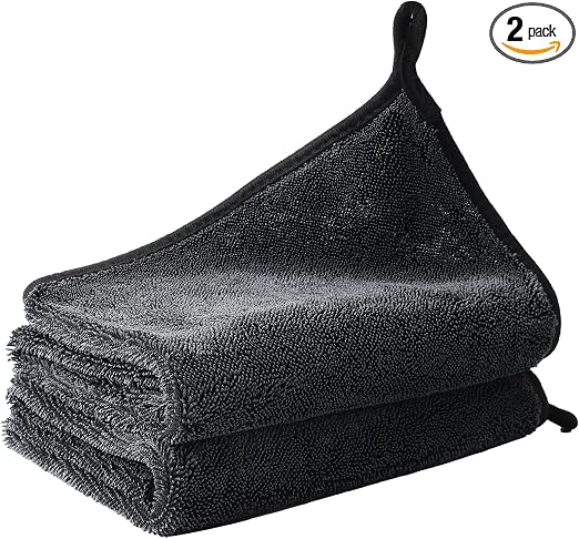 Kingsheep 2Pack Car Drying Towel,Twisted Loop Drying Towel for Cars 650GSM Superior Absorbency,Car Care Microfiber Clean