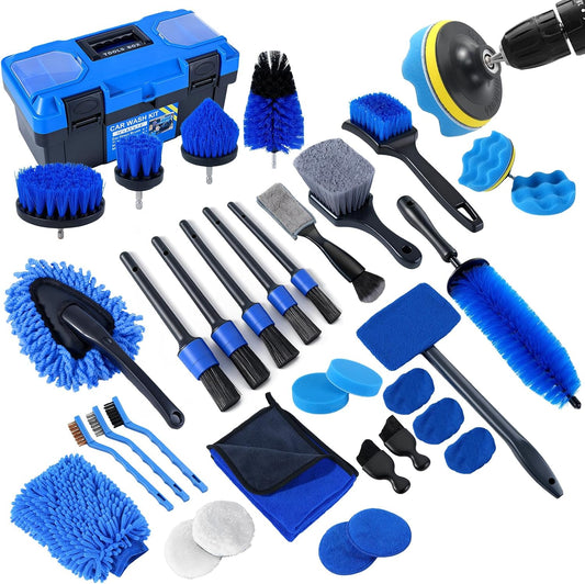 36Pcs Car Detailing Kit, Car Detailing Brush Set, Car Cleaning Kit, Auto Detailing Tools for Interior Exterior Wheels