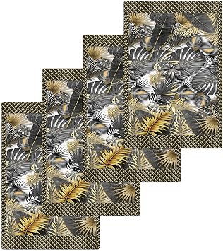 Palm Tree Waffle Kitchen Hand Towels Set of 4,Super Absorbent & Quick Dry Hair Dish Bath Tea Golf Microfiber Towel,Soft 