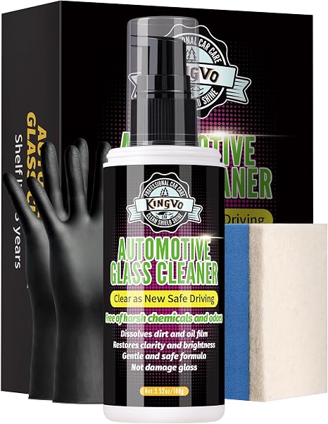 Kingvo Car Glass Cleaner Spray, Windshield Washer Fluid,Car Window Cleaner Auto Detailing Supplies Shower Door Water Spo