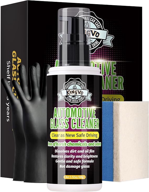 Kingvo Car Glass Cleaner Spray, Windshield Washer Fluid,Car Window Cleaner Auto Detailing Supplies Shower Door Water Spo