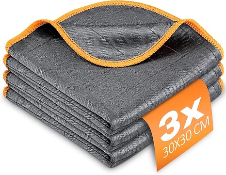 Airlab Glass Polishing Streak Free Miracle Cleaning Cloth, Grey-Orange