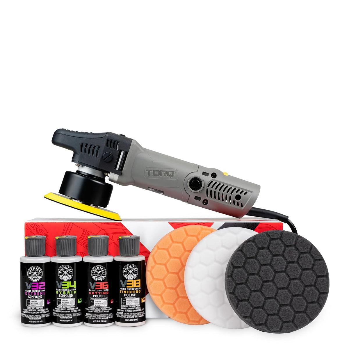 Car Polisher, TORQX Random Orbital Polisher Kit, 9-Piece