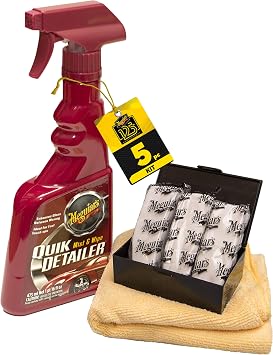 Meguiar's G10240 Smooth Surface XL Clay Kit - Includes 240 Grams of Clay Bars, Quik Detailer Spray Bottle and Microfiber