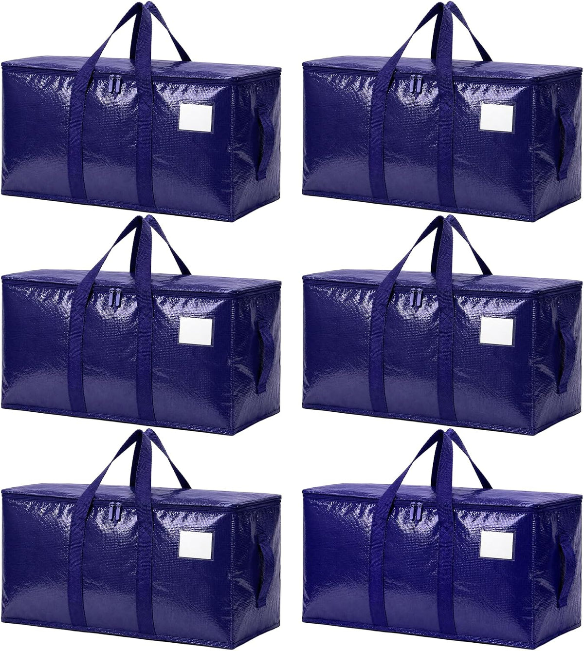 Extra Large Heavy Duty Moving Bags, 6 Pack, Dark Blue
