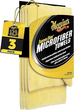 Meguiar's Supreme Shine Microfiber Towels for Cars,Absorbent Ultra-Plush Car Microfiber Towel Set for Effectively Removi