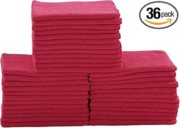 Dri Professional Extra-Thick Microfiber Cleaning Cloth 36 Pack Red (16IN x 16IN, 300GSM, Commercial Grade All-Purpose Mi