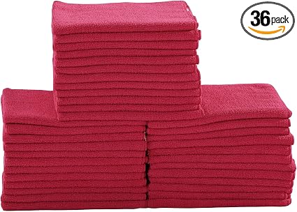 Dri Professional Extra-Thick Microfiber Cleaning Cloth 36 Pack Red (16IN x 16IN, 300GSM, Commercial Grade All-Purpose Mi