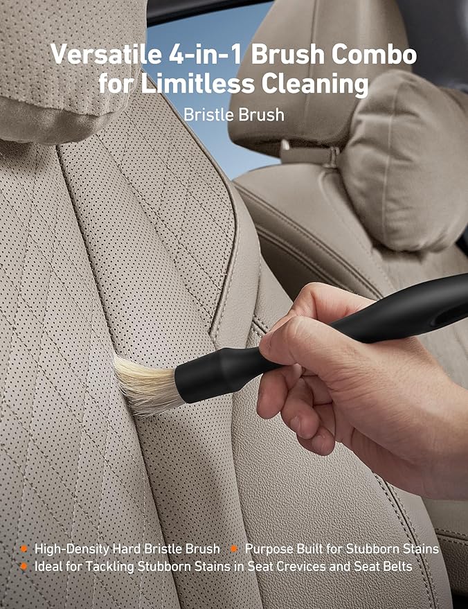 AstroAI 10pcs Windshield Cleaner Tool, Car Interior Detailing Kit with AC Vent Brush, 3 Cleaning Brushes, 4 Microfiber Pads and Spray Bottle, All-Inclusive Cleaning Solution, Car Accessories, Blue