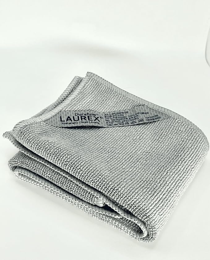 LAUREX Microfiber Window Cleaning Cloth, Streak-Free Glass & Mirror Towels, Lint-Free, Scratch-Free Reusable Cleaning Cloth, 2-Pack