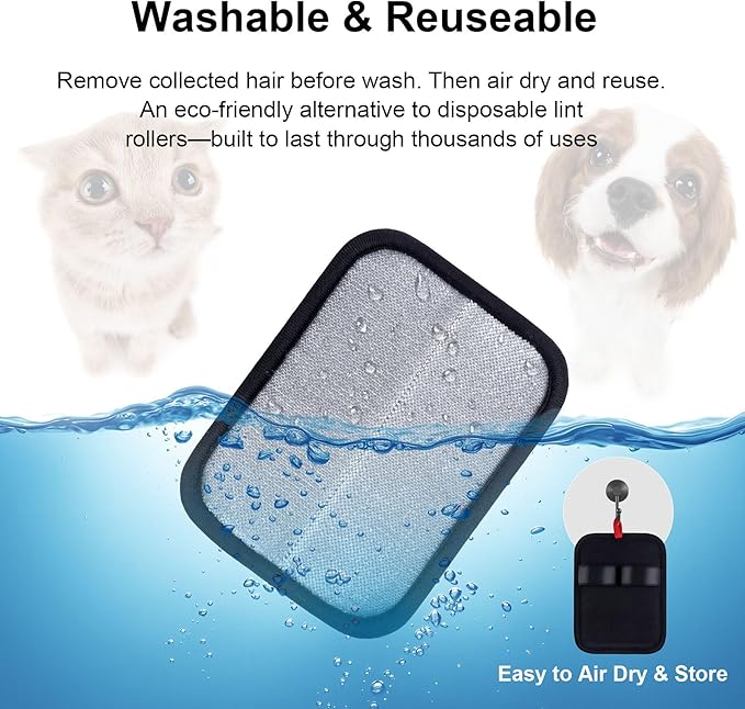 4PCS Electrostatic Pet Hair Removal Gloves Brush, 6.7x5.1 Reusable Static Remover for Cat Dog Hair, Grooming Glove for Couch, Furniture, Carpet, Car Seat, Fast Animal Fur Removal Mitt Tool