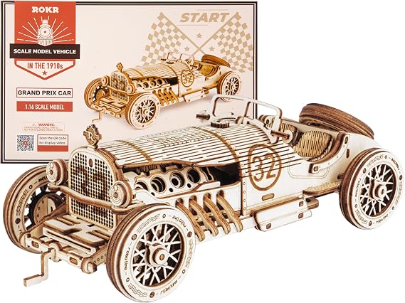 ROKR 3D Wooden Puzzle for Adults Mechanical Car Model-DIY Building Vehicle Kits-Brain Teaser Toys-Gift for Men Women on 