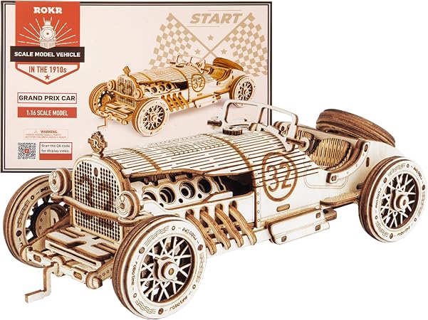ROKR 3D Wooden Puzzle for Adults Mechanical Car Model-DIY Building Vehicle Kits-Brain Teaser Toys-Gift for Men Women on 
