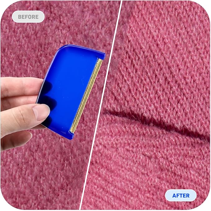 Boao 4 Pieces Sweater Combs to Remove Pilling Sweater Defuzzer Multi-Fabric Shaver and Cashmere Comb Wool Pilling Remover Pills, Fuzz from Clothes(Classic Industrial)