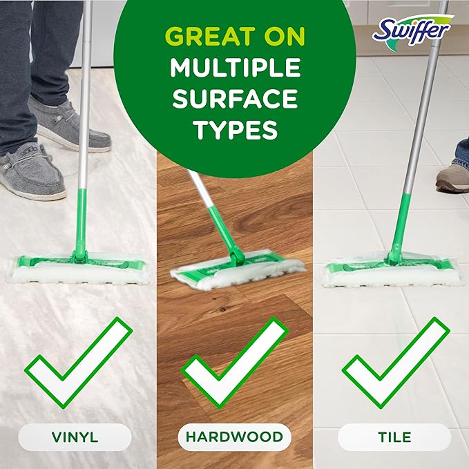 Sweep + Mop, Dry Pads Refill, Floor Cleaner for Dirt, Dust, Hair, Cleaning Cloths for Mopping Home, Bathroom, Kitchen, All Purpose Multi-Surface Floor Wipes, Heavy Duty, Pet, 32 Count (Pack of 2)
