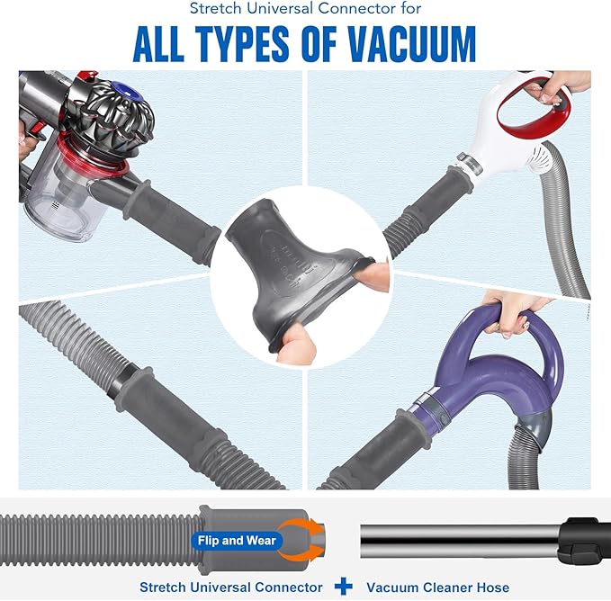 Sealegend Upgrade Dryer Vent Cleaner Kit Vacuum Hose Attachment Compatible with Most Vacuum Cleaner, Quickly Lint Remover Cleaning Supplies, 31.5 Inch, Dark Gray