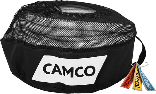Camco Camper & RV Equipment Storage Bag - Features Lined Interior w/Breathable Mesh Top & Barrel Lock Clasp - Includes 3