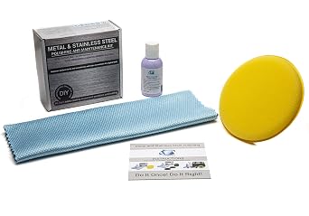 Glass Polish 1.7oz (50ml) Metal & Stainless Steel Hand Polishing Kit for Easy Clean, Polish, Shine and Protect