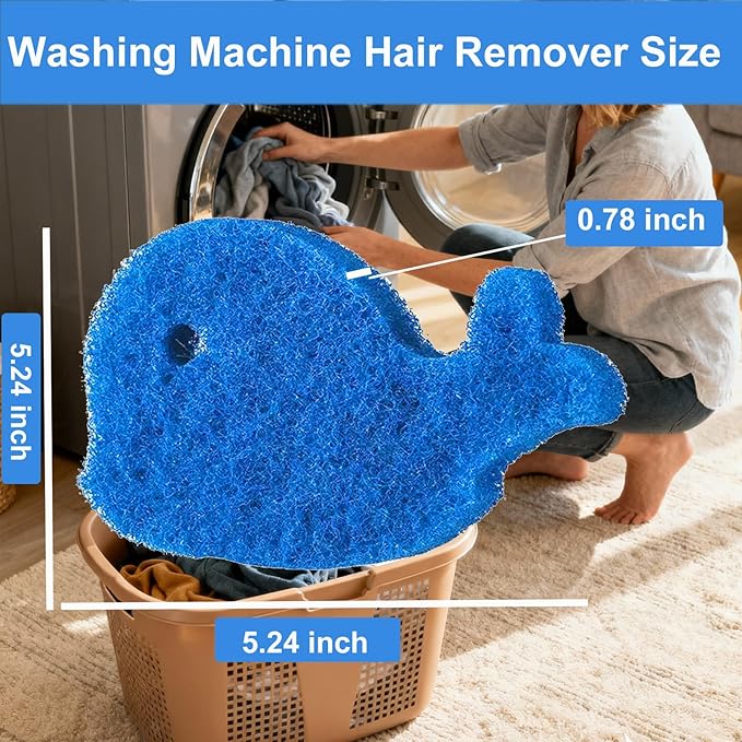 Pet Hair Remover for Laundry, 6PCS Reusable Dog & Cat Hair Remover Tool - Removes Pet Fur, Hair, Lint, Dander from Clothes &Washing Machine. (Blue, Dolphin)