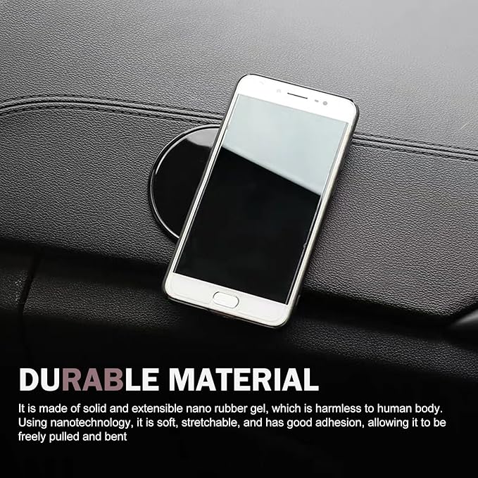 5PCS Sticky Gel Pads, Removable Silicone Anti-Slip Pad, Multi Function Car Dashboard Gel Mat, Round Non Slip Magic Sticky Pads for Rugs, Glass, Mirrors, Tile, Cell Phone