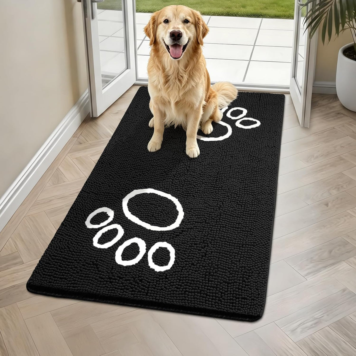 Super Absorbent Dog Door Mat, 48"*30" Anti Slip Mat for Muddy Paws