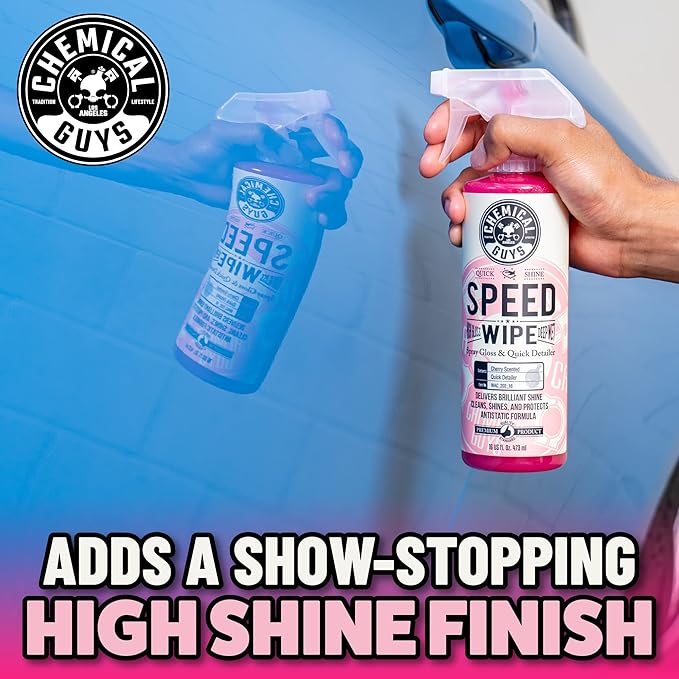 Chemical Guys Speed Wipe Quick Detailer - High Gloss, Streak-Free Shine, Detail Spray for Cars, Trucks, Motorcycles, RVs, and More, Safe on Paint, Glass, Wheels, and Trim, Cherry Scent, 128 fl oz